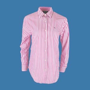 Super cute vintage 90's pink stripe button up blouse